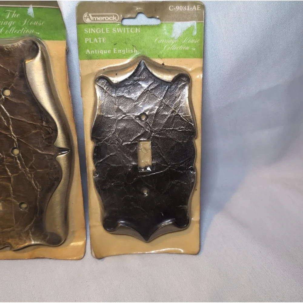 Vintage AMEROCK Single Switch & Triple Switch Plate Covers Antique English